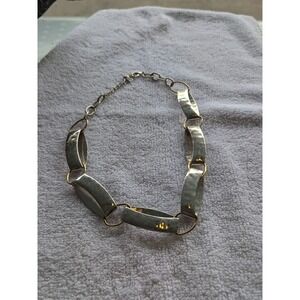 Robert Lee Morris Soho Designer Statement Oval Hammered Big Links Chain Necklace